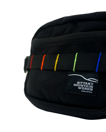 Black with Rainbow Tack Half Sack Hip Sack